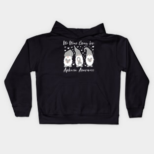 Aphasia Awareness We Wear Gray for Aphasia Gnome Kids Hoodie